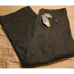 Cherokee Ultimate Khaki Boys Black Twill Flat Front Pants School Uniform NWT 12